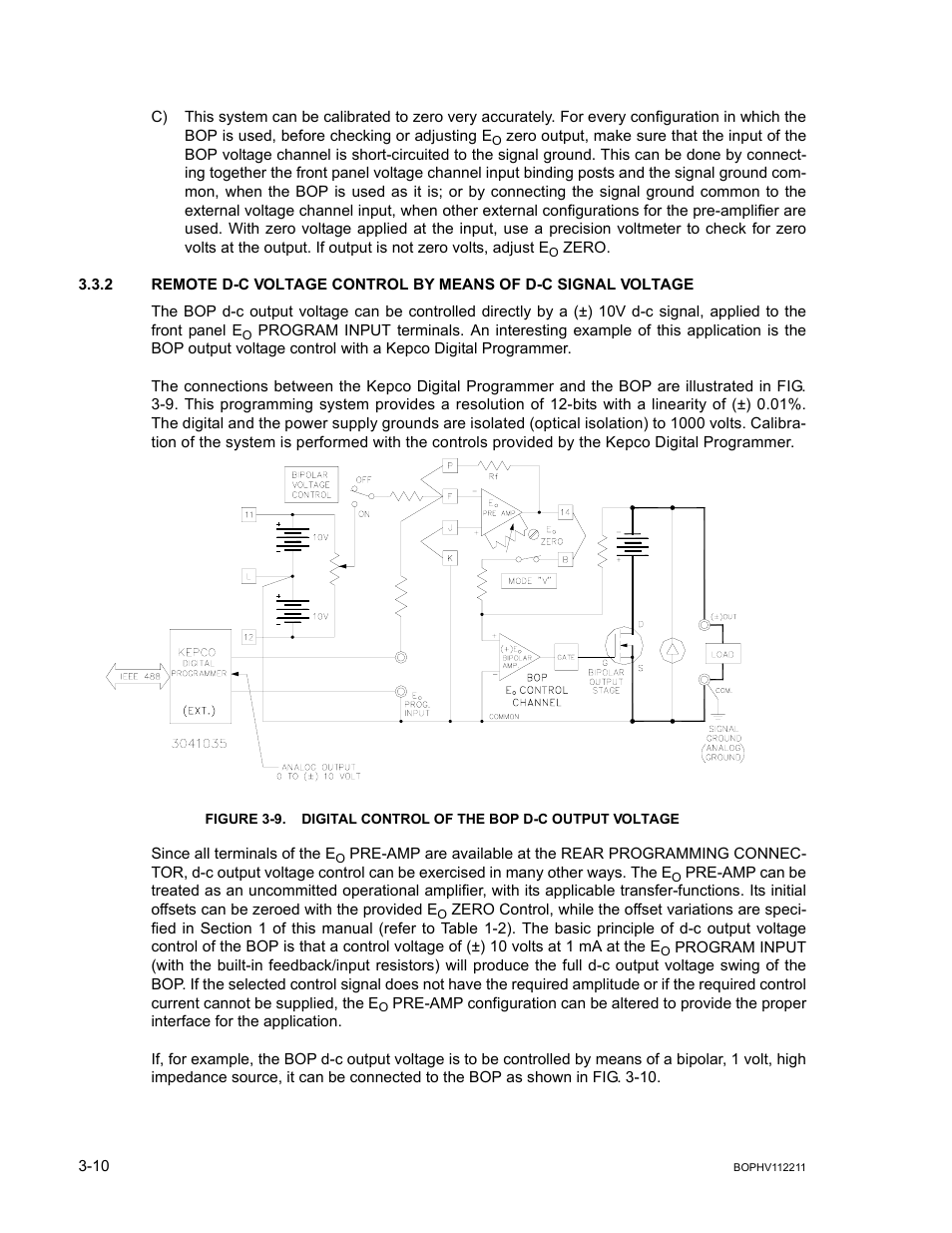 Digital control of the bop d-c output voltage -10 | KEPCO BOP-HV User Manual | Page 36 / 48