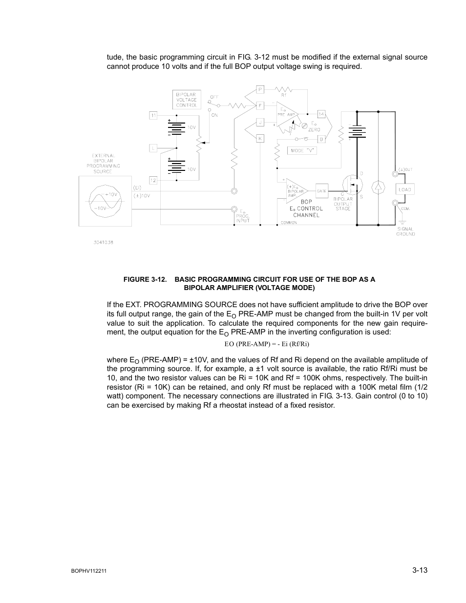 Bipolar amplifier (voltage mode) -13 | KEPCO BOP-HV User Manual | Page 39 / 48