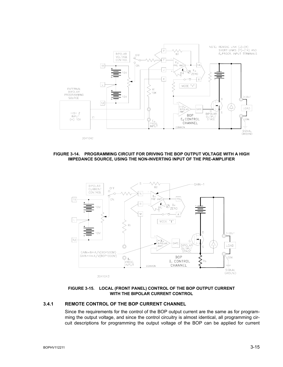 1 remote control of the bop current channel, Remote control of the bop current channel -15, With the bipolar current control -15 | KEPCO BOP-HV User Manual | Page 41 / 48