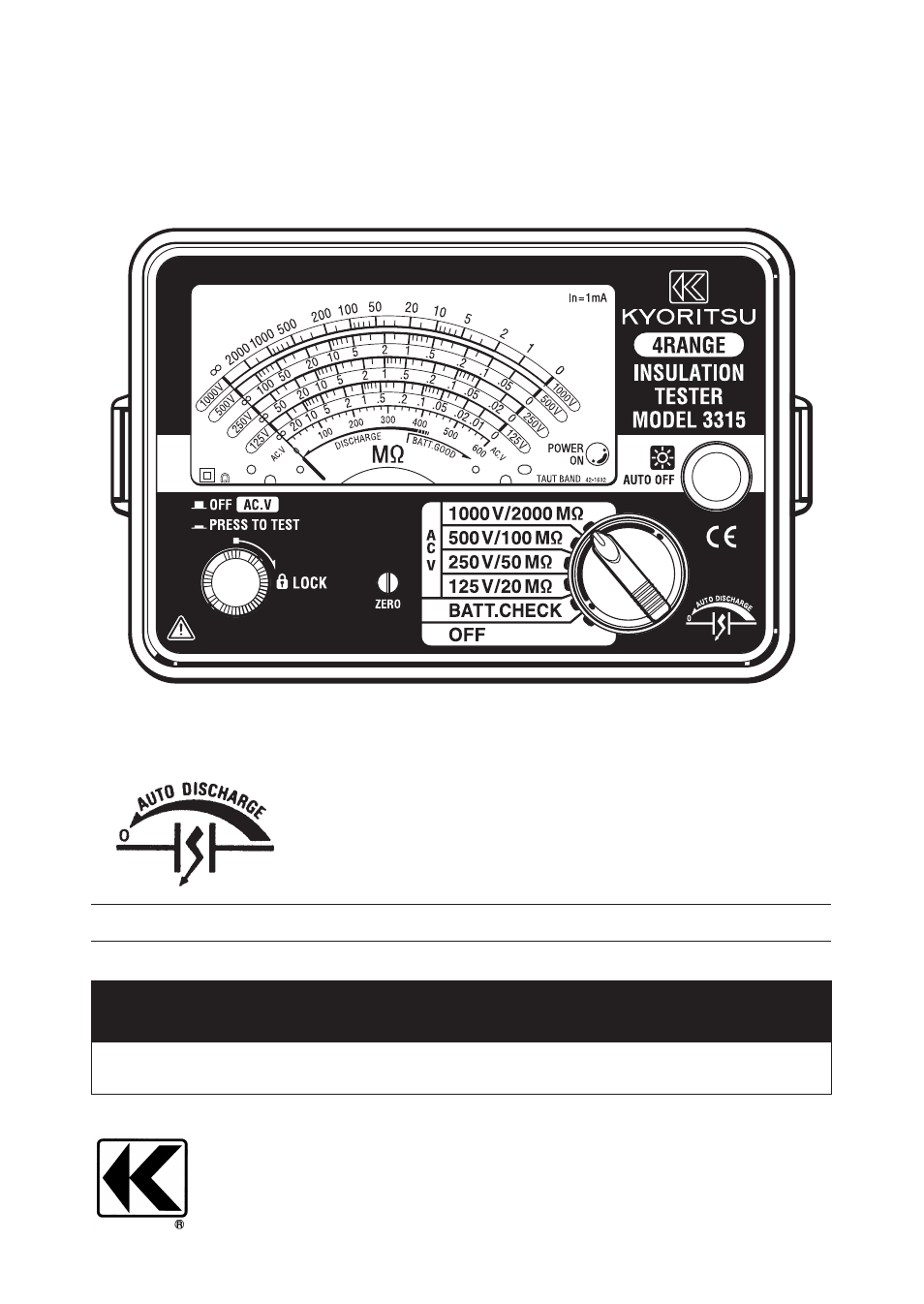 KYORITSU 3316 User Manual | 24 pages