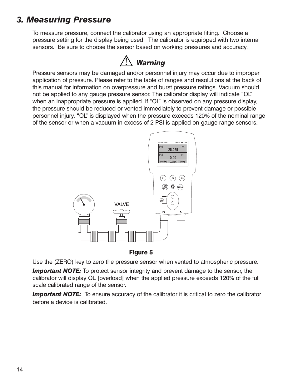 Measuring pressure | Martel Electronics BetaGauge 321A-Ex User Manual | Page 16 / 32