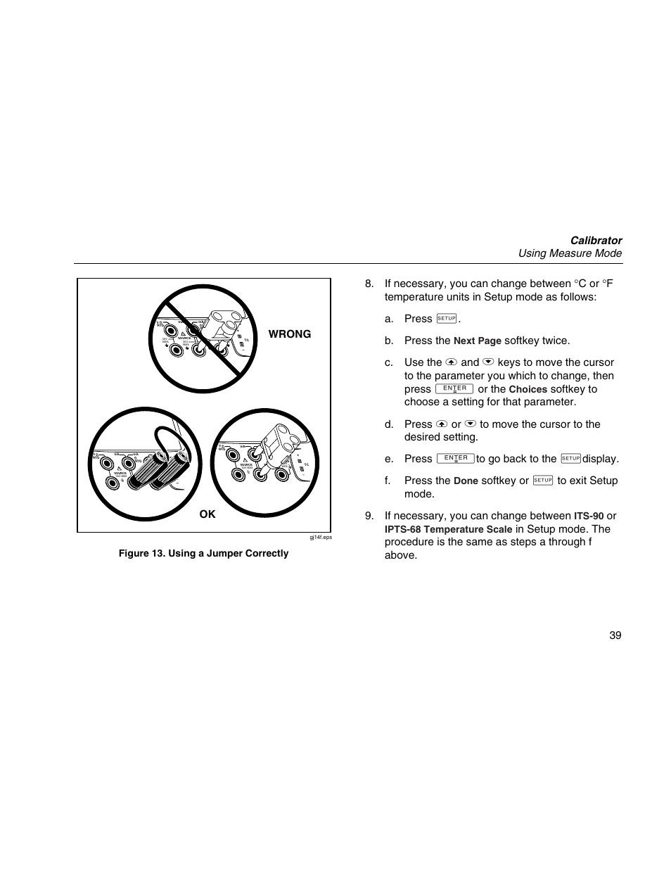 Calibrator using measure mode 39, Wrong | Martel Electronics MasterCAL User Manual | Page 49 / 140