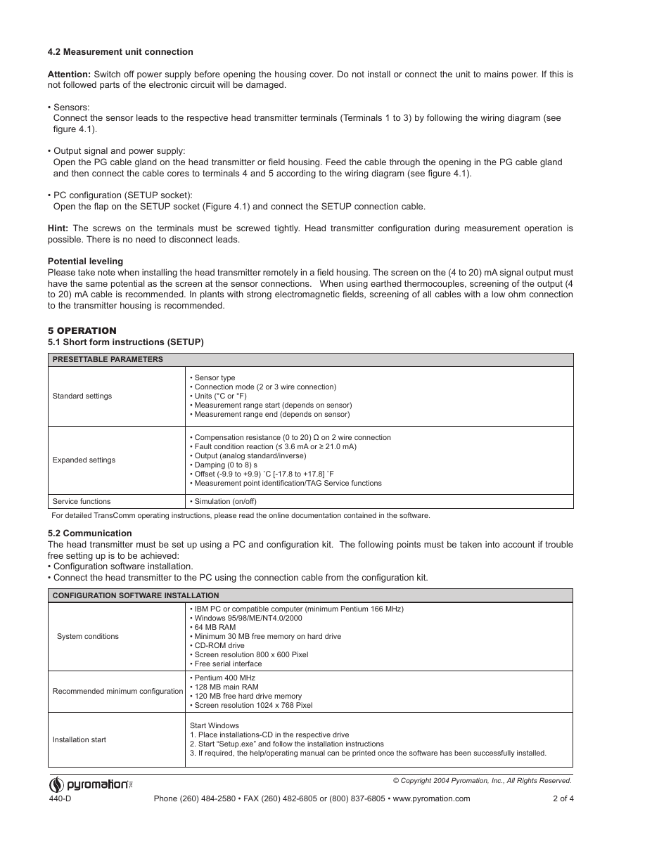 Pyromation Series 440 User Manual | Page 2 / 4
