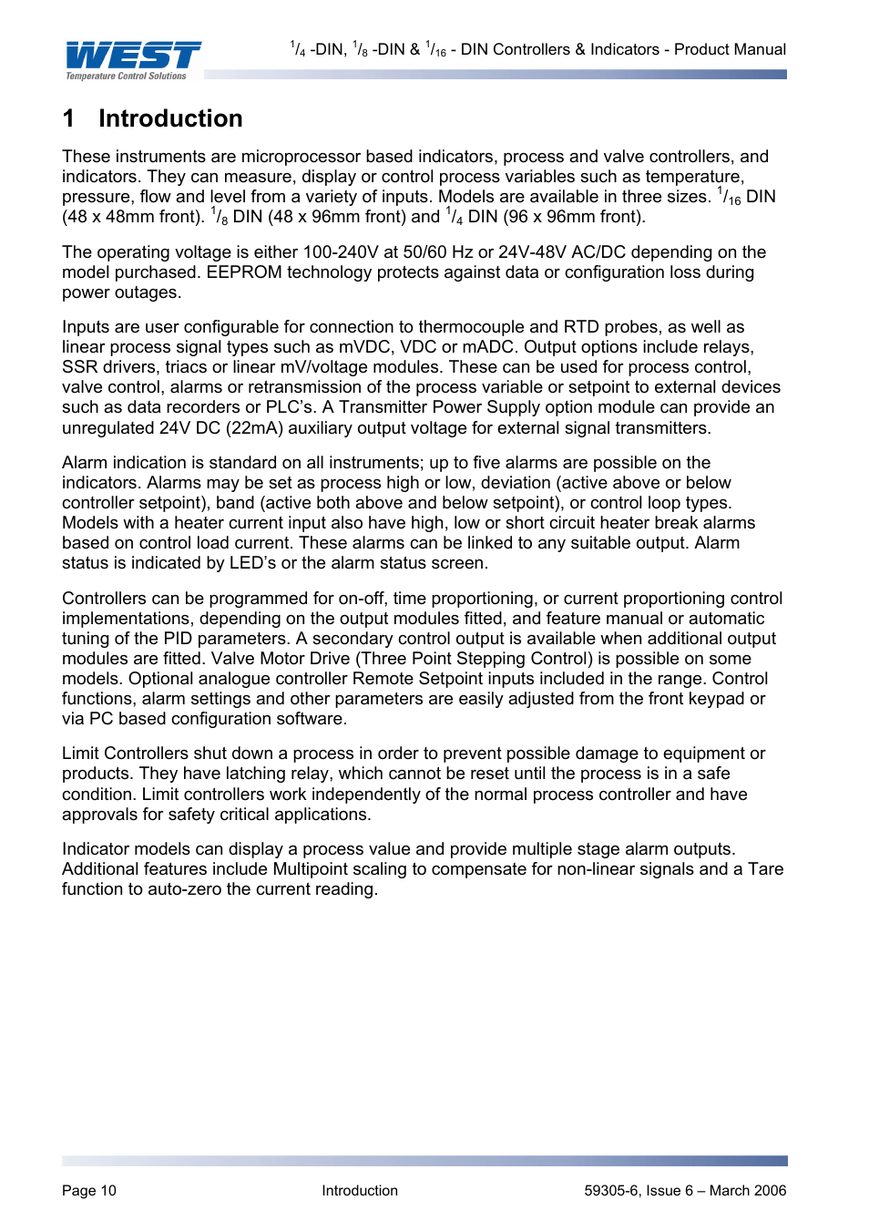 Introduction, Introduction - a brief description, 1 introduction | Pyromation Series 610 1_16 DIN User Manual | Page 15 / 177