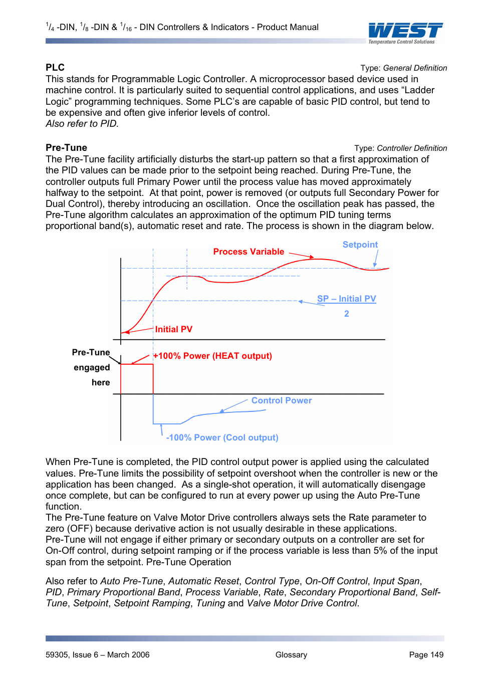 Plc type: general definition, Pre-tune type: controller definition, Type: general definition | Pre-tune, Type: controller definition, Pre tune | Pyromation Series 610 1_16 DIN User Manual | Page 154 / 177