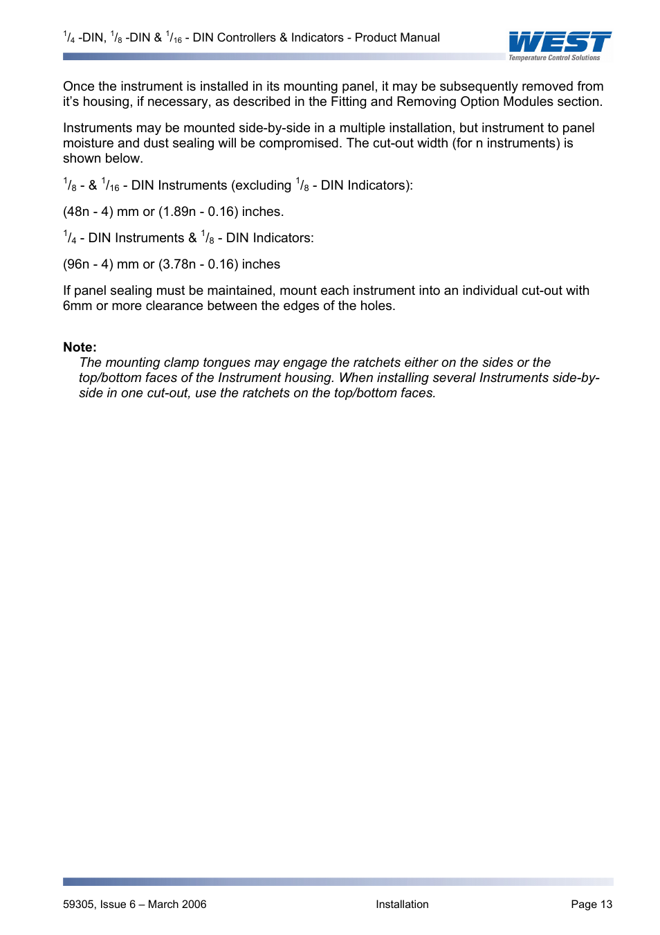Din instruments (excluding, Din instruments | Pyromation Series 610 1_16 DIN User Manual | Page 18 / 177