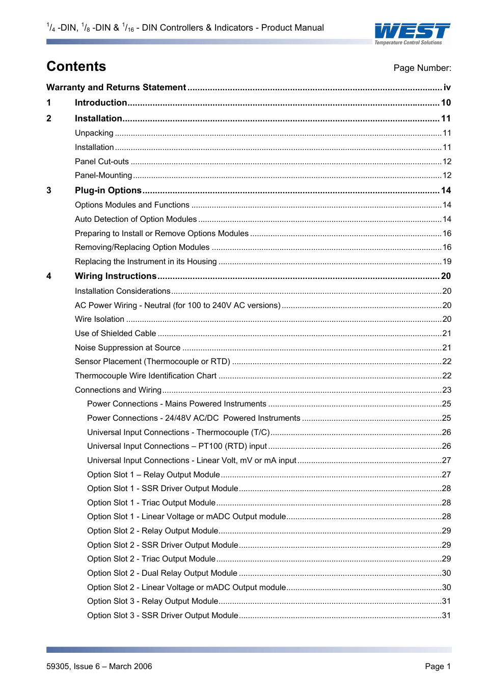Pyromation Series 610 1_16 DIN User Manual | Page 6 / 177