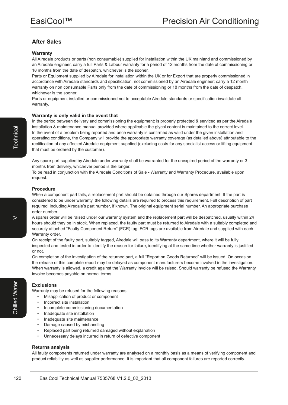 Easicool™ precision air conditioning | Airedale EasiCool 6kW  64kW User Manual | Page 120 / 122
