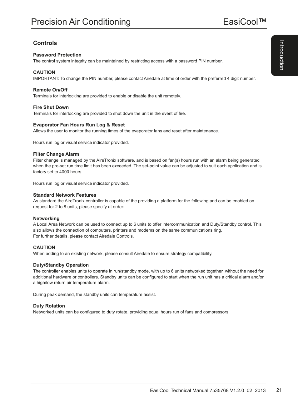 Easicool™ precision air conditioning | Airedale EasiCool 6kW  64kW User Manual | Page 21 / 122