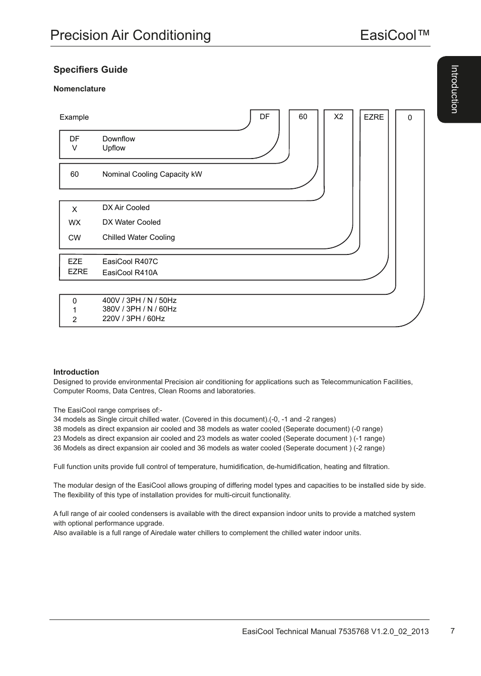 Easicool™ precision air conditioning | Airedale EasiCool 6kW  64kW User Manual | Page 7 / 122