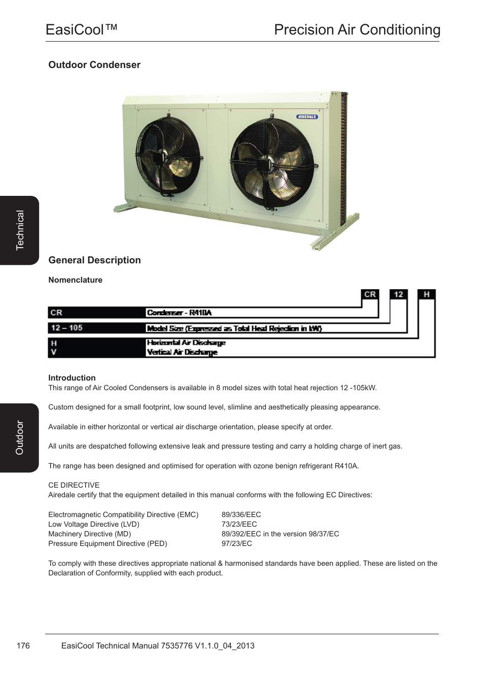 General description, Nomenclature, Introduction | Easicool™ precision air conditioning | Airedale EasiCool 6kW  64kW User Manual | Page 176 / 196