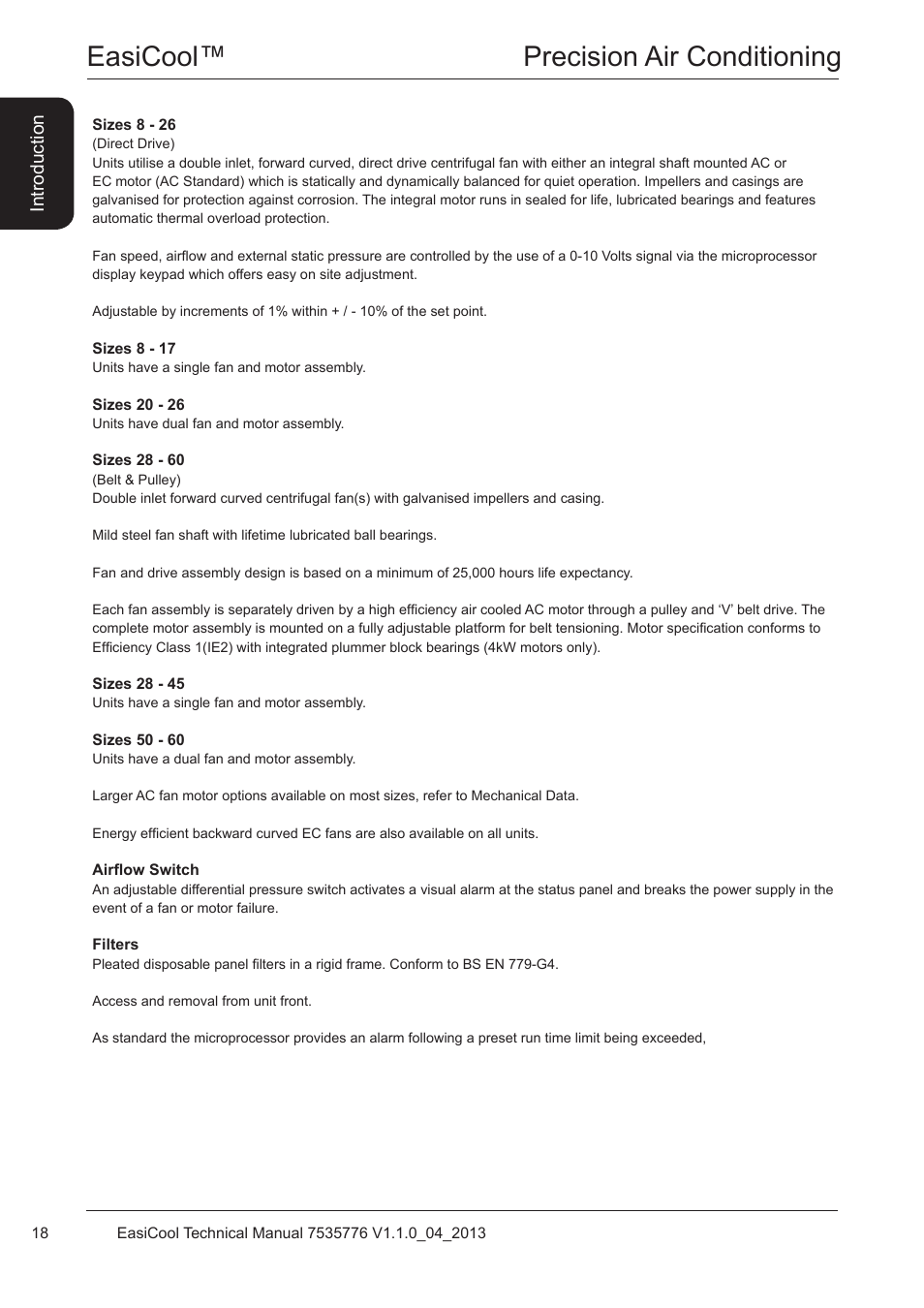 Easicool™ precision air conditioning | Airedale EasiCool 6kW  64kW User Manual | Page 18 / 196