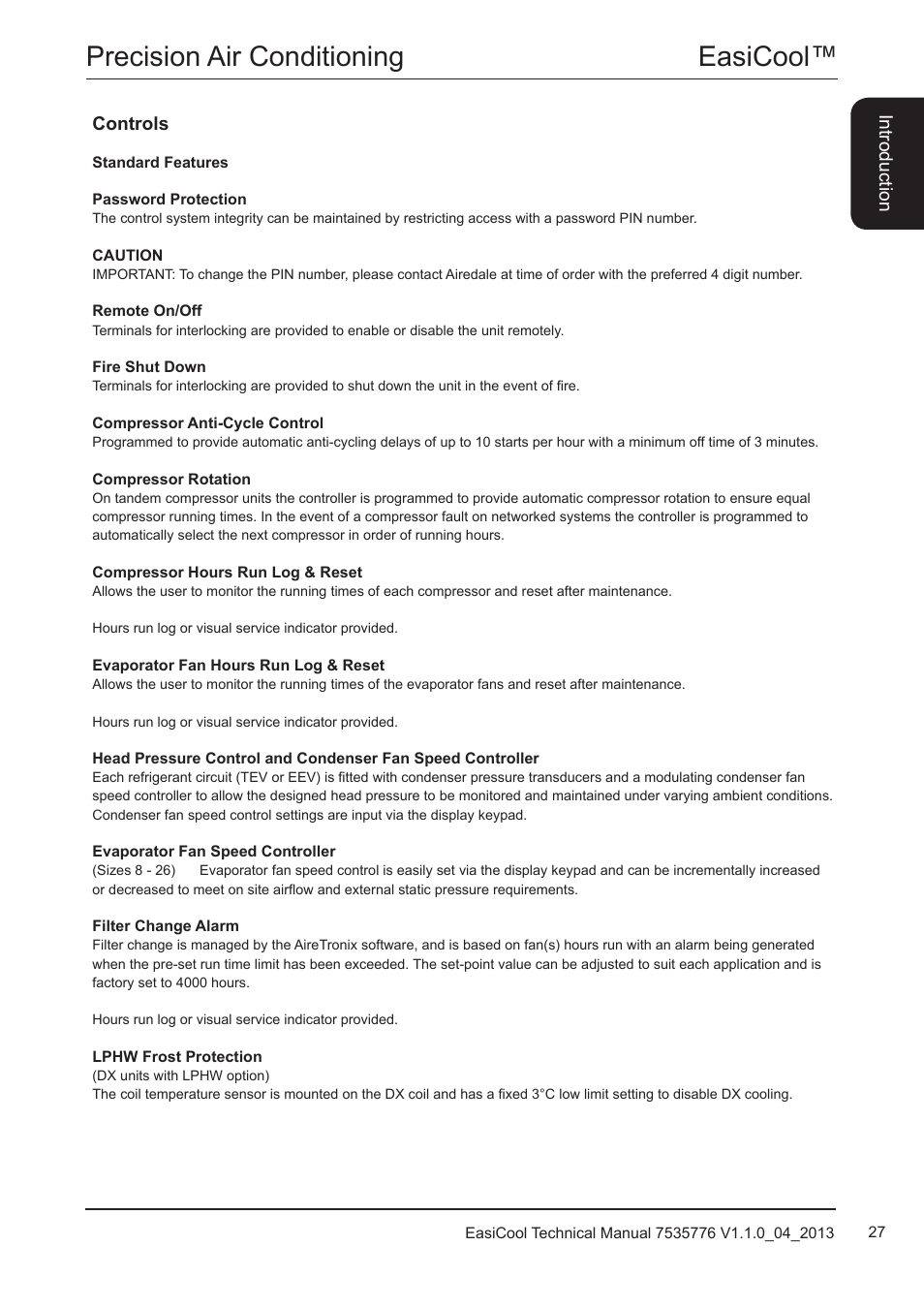 Easicool™ precision air conditioning | Airedale EasiCool 6kW  64kW User Manual | Page 27 / 196