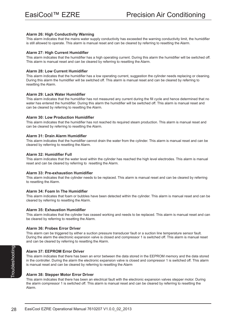 Easicool™ ezre precision air conditioning | Airedale EasiCool 6kW  64kW User Manual | Page 28 / 34
