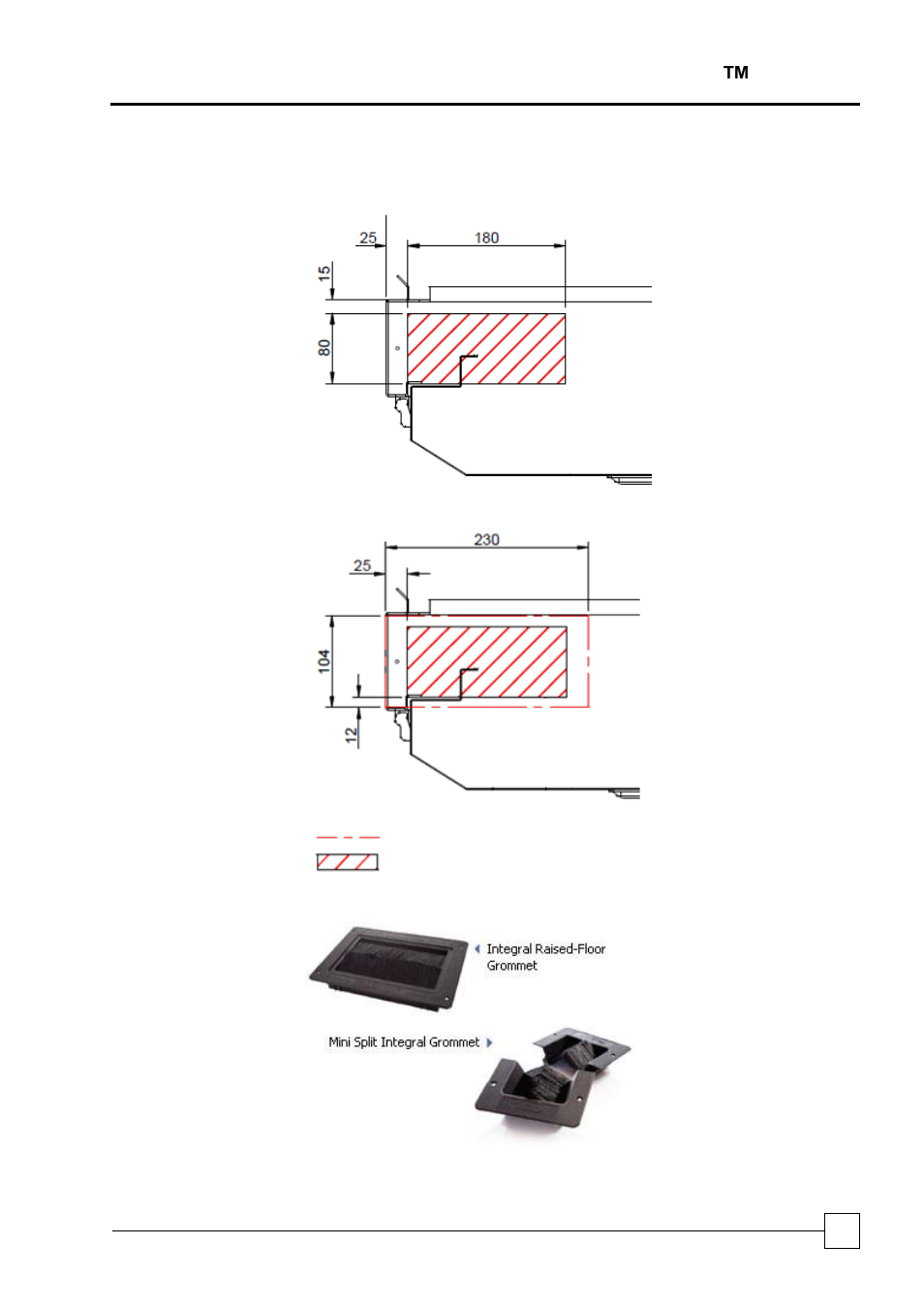 Floor cut outs, It cooling logicool ™ onrak | Airedale OnRak 3kW  35kW User Manual | Page 27 / 58