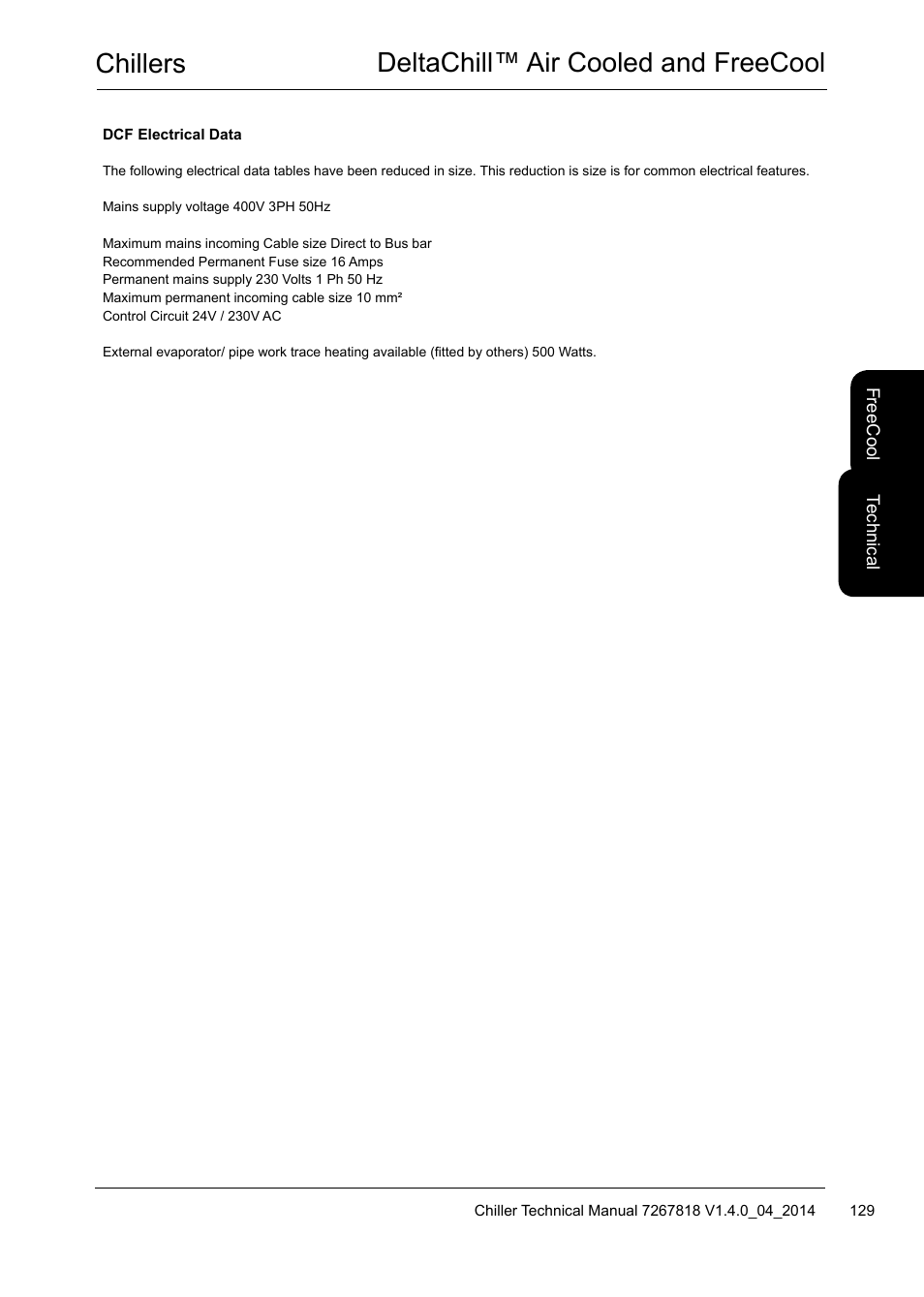 Chillers deltachill™ air cooled and freecool | Airedale DeltaChill FreeCool 110kW - 1080kW User Manual | Page 129 / 286