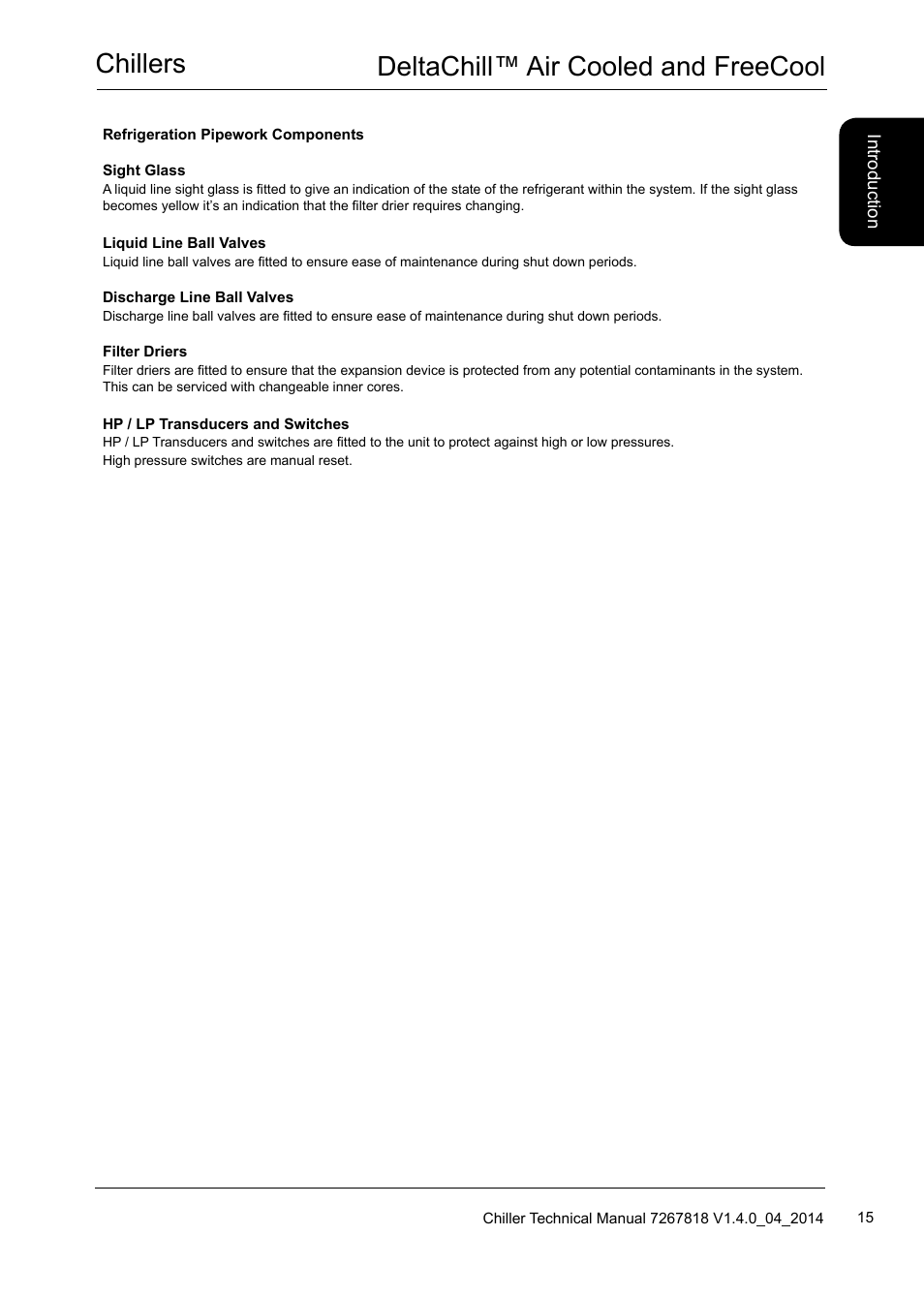 Chillers deltachill™ air cooled and freecool | Airedale DeltaChill FreeCool 110kW - 1080kW User Manual | Page 15 / 286