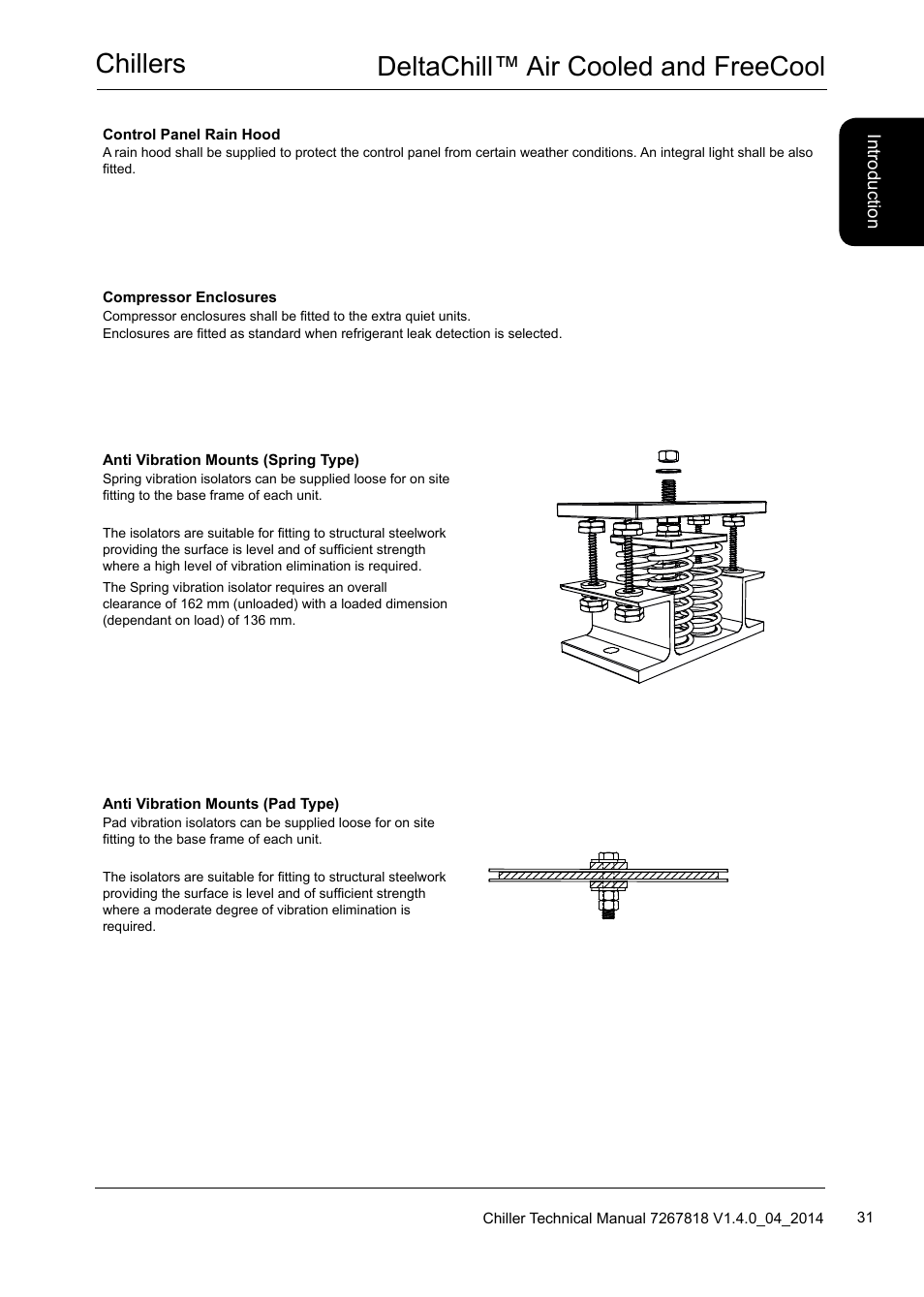 Chillers deltachill™ air cooled and freecool | Airedale DeltaChill FreeCool 110kW - 1080kW User Manual | Page 31 / 286
