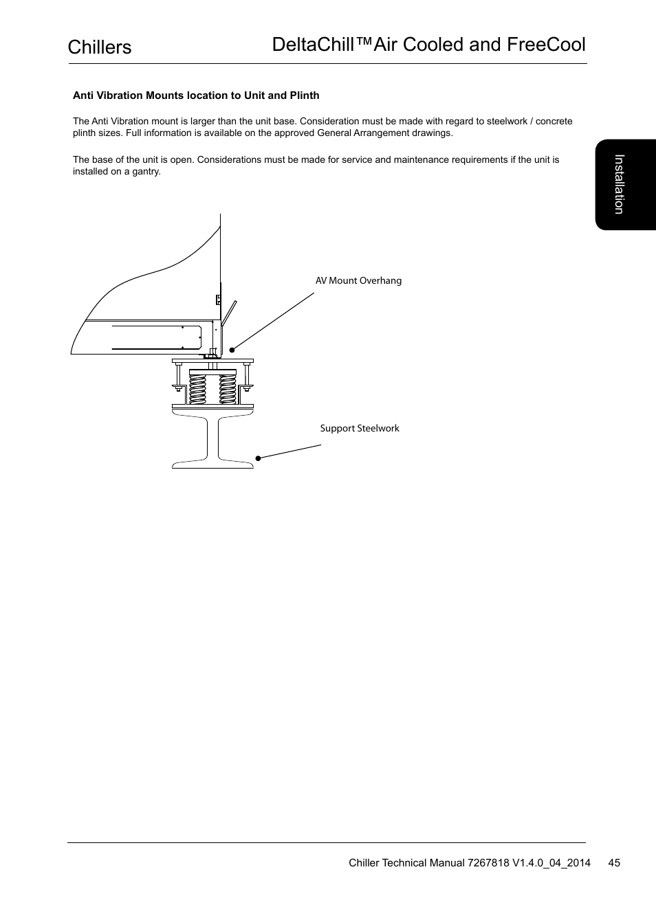 Chillers deltachill™air cooled and freecool | Airedale DeltaChill FreeCool 110kW - 1080kW User Manual | Page 45 / 286