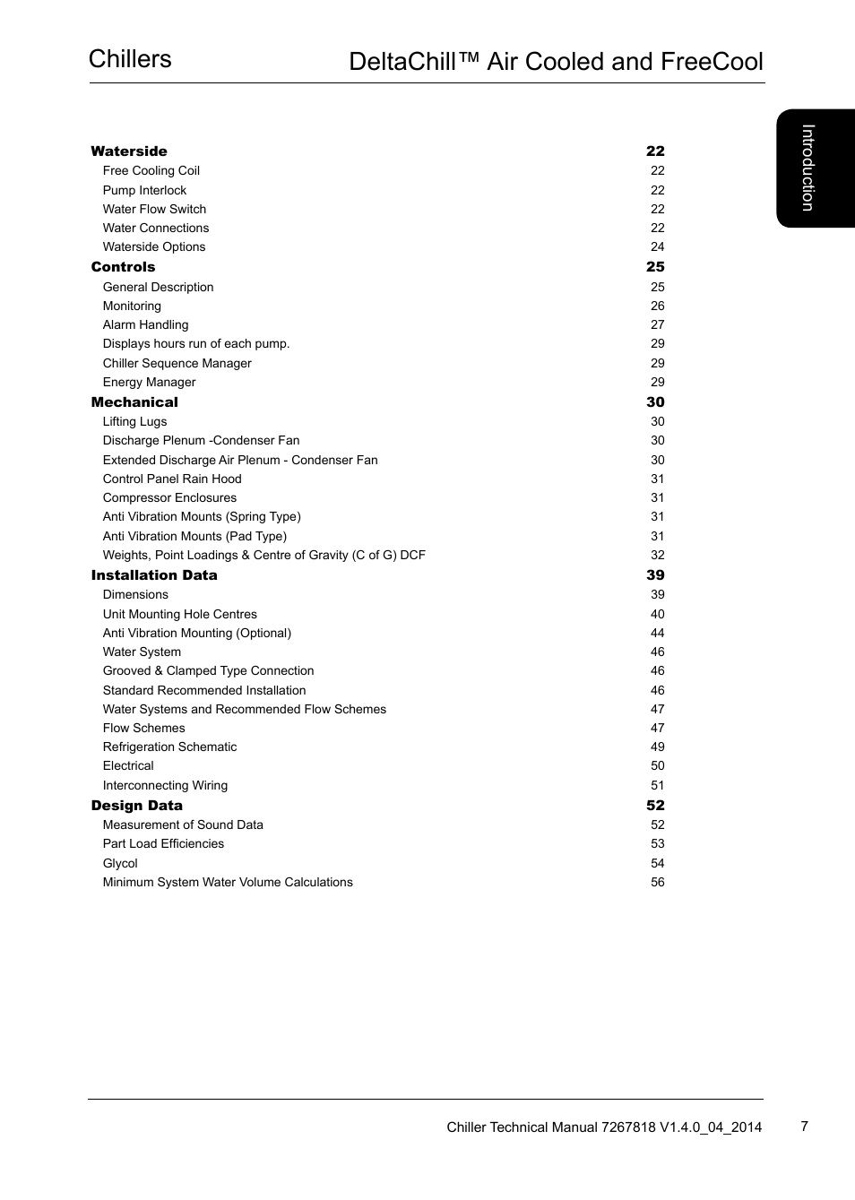 Chillers deltachill™ air cooled and freecool | Airedale DeltaChill FreeCool 110kW - 1080kW User Manual | Page 7 / 286
