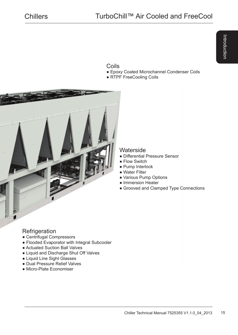 Chillers turbochill™ air cooled and freecool, Airflow, Electrical panel | Refrigeration, Coils, Waterside, Controls | Airedale TurboChill FreeCool 200kW - 1830kW User Manual | Page 15 / 144