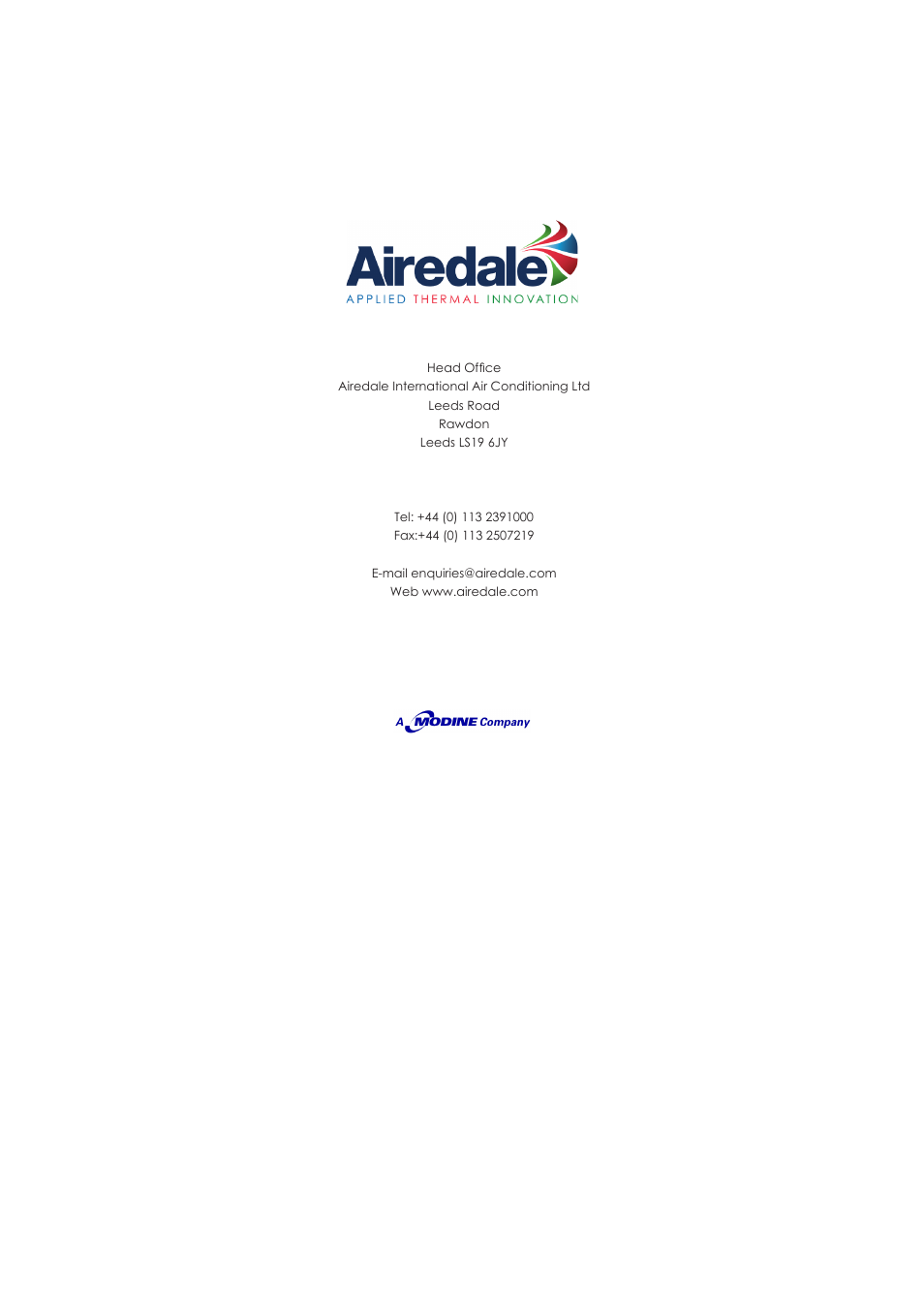 Airedale EcoChill 6kW - 46kW User Manual | Page 88 / 88