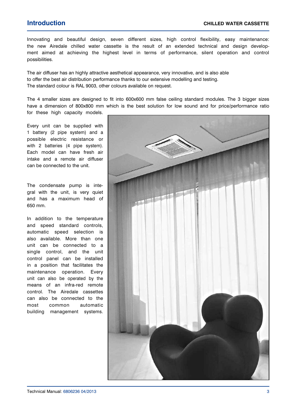 Introduction | Airedale Chilled Water Cassette 2kW - 11kW User Manual | Page 2 / 34