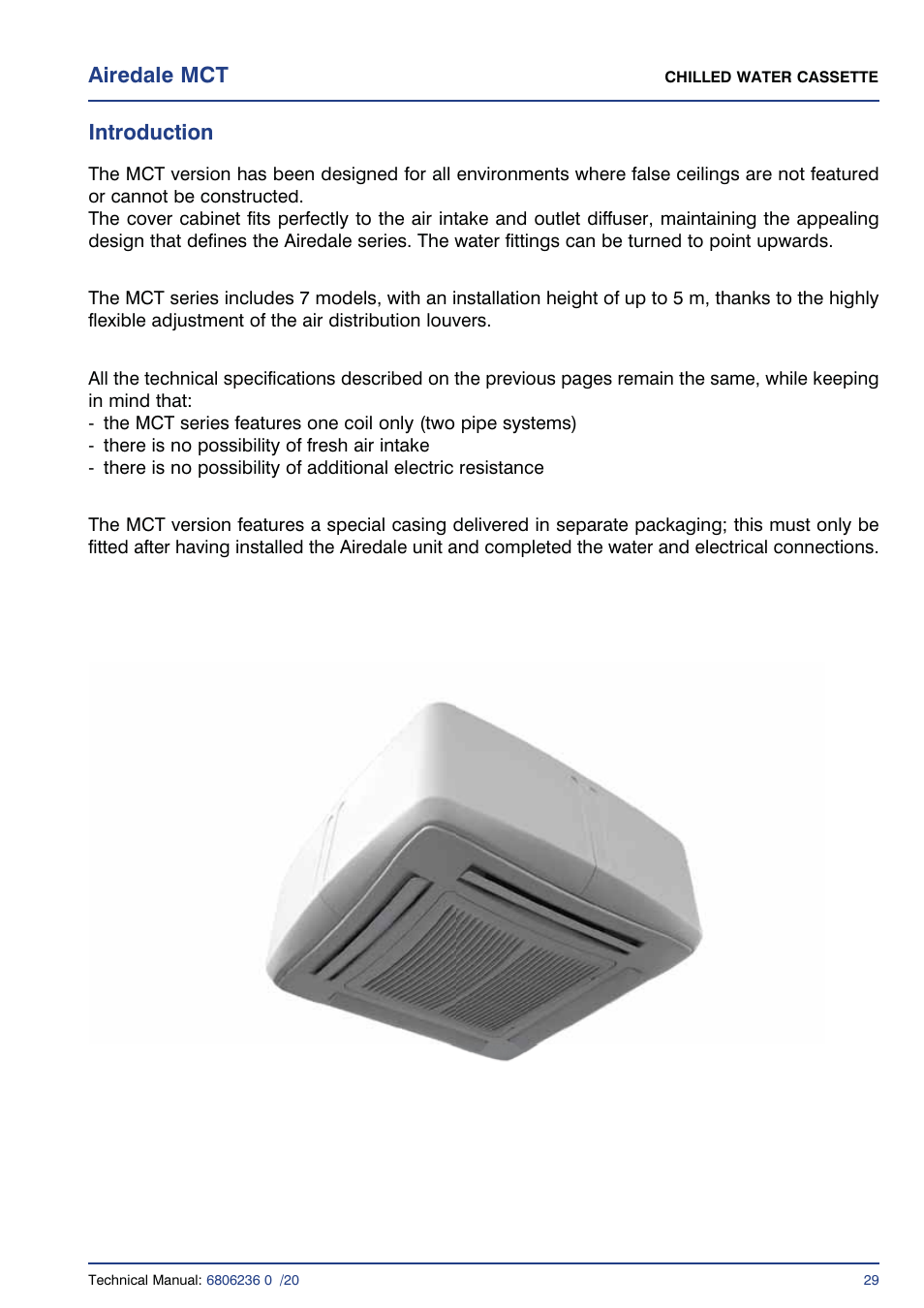 Introduction, Airedale mct | Airedale Chilled Water Cassette 2kW - 11kW User Manual | Page 28 / 34