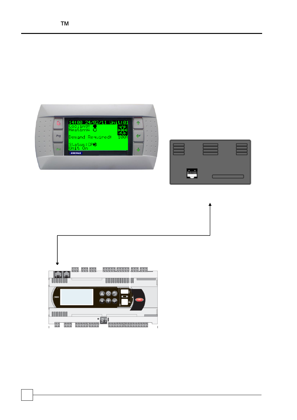 Controls, Display keypad, Display keypad connections | Blucube ™ condensing unit | Airedale BluCube 10-48kW User Manual | Page 54 / 74