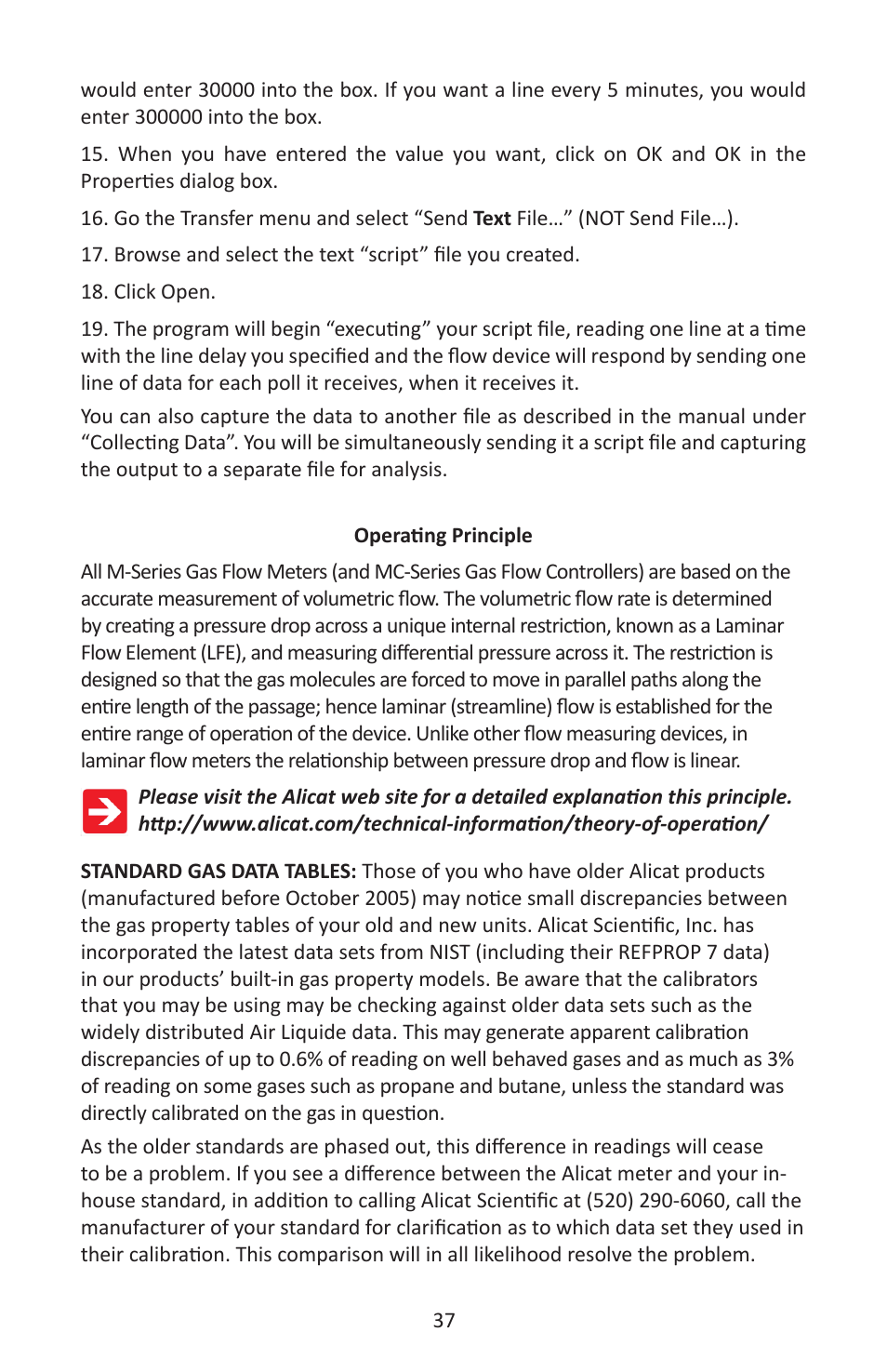 Alicat MC Series Mass Flow Controller User Manual | Page 37 / 88