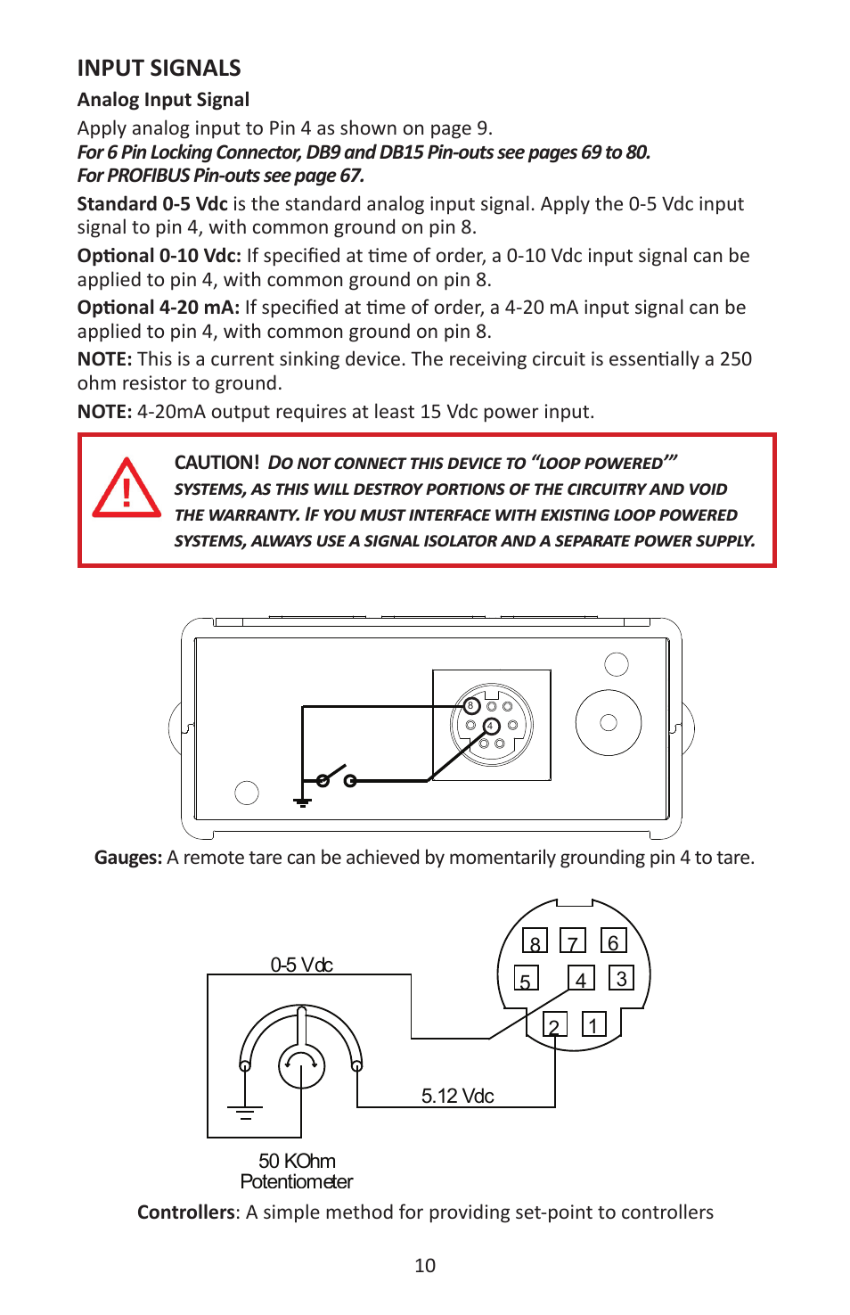 Input signals | Alicat P Series Pressure Gauge User Manual | Page 10 / 88