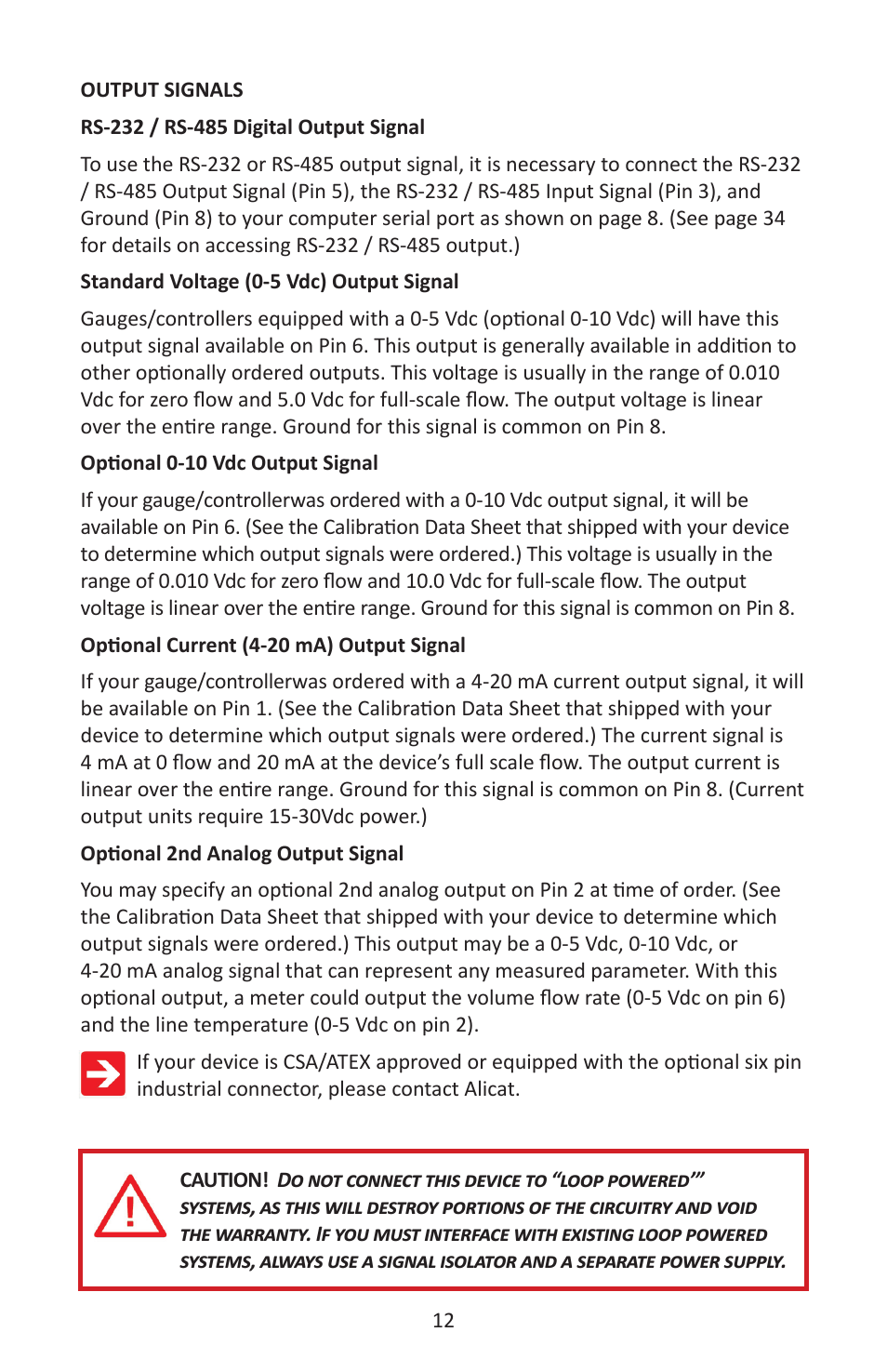 Alicat P Series Pressure Gauge User Manual | Page 12 / 88