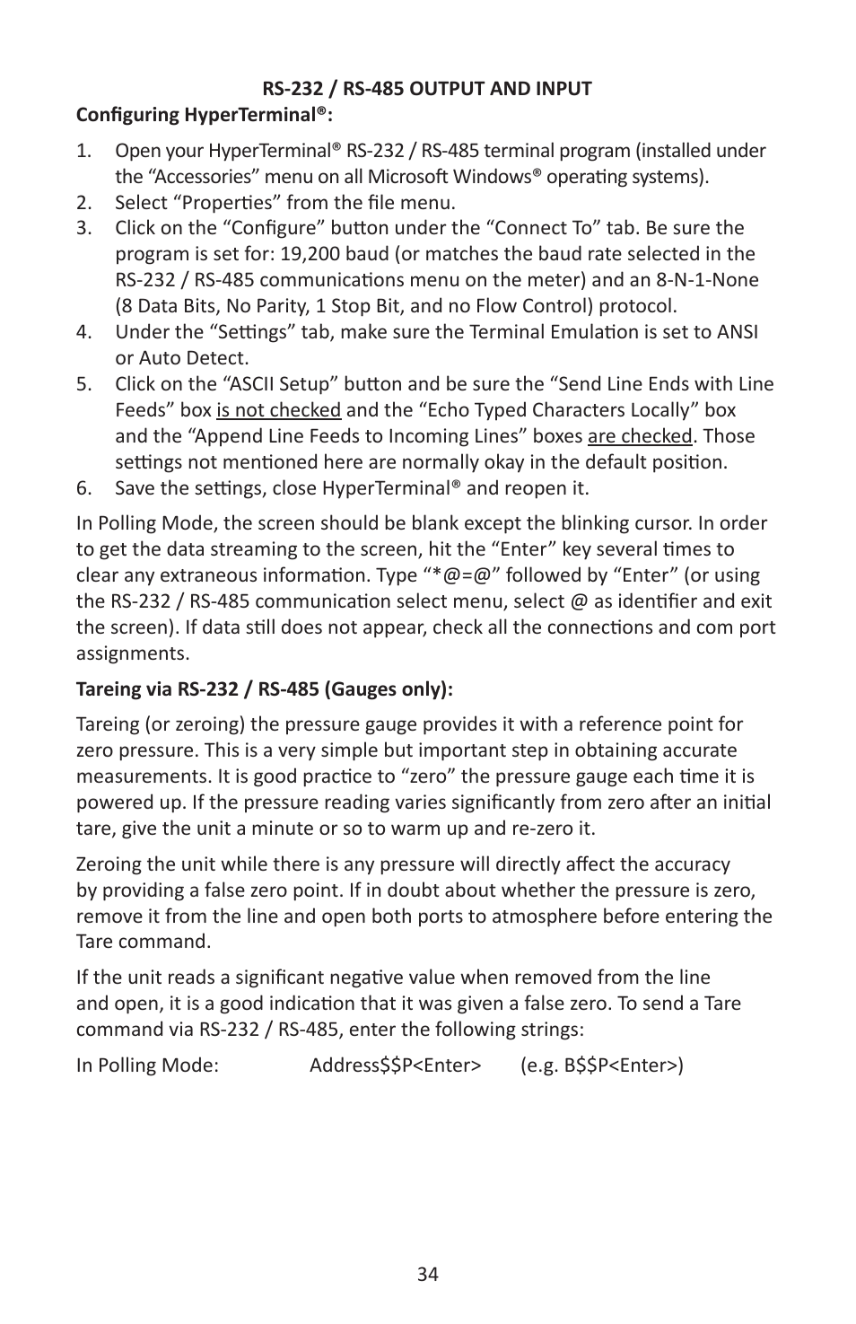 Alicat P Series Pressure Gauge User Manual | Page 34 / 88