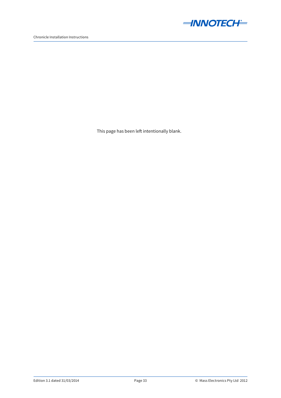 Innotech Chronicle User Manual | Page 33 / 34