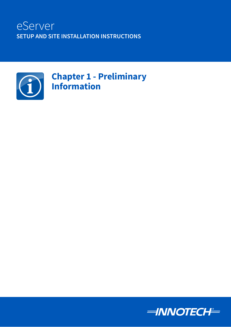 Chapter 1 - preliminary information, Eserver | Innotech eServer User Manual | Page 13 / 118