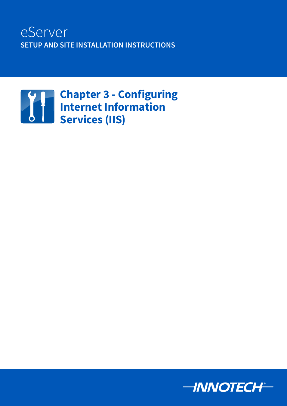 Configuring internet, Information services (iis), Eserver | Innotech eServer User Manual | Page 35 / 118