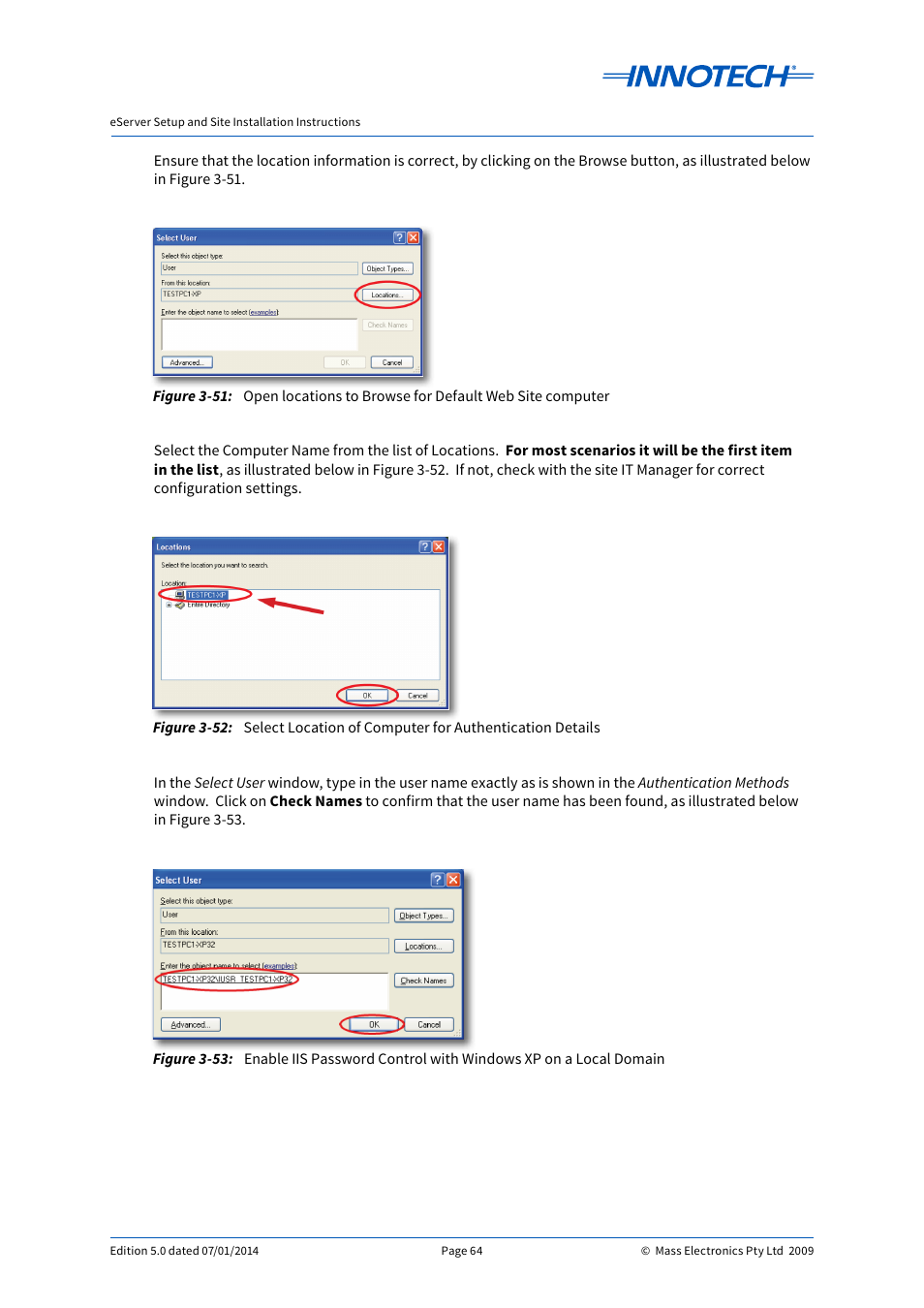 E 3-51, E 3-52, E 3-53 | Innotech eServer User Manual | Page 64 / 118