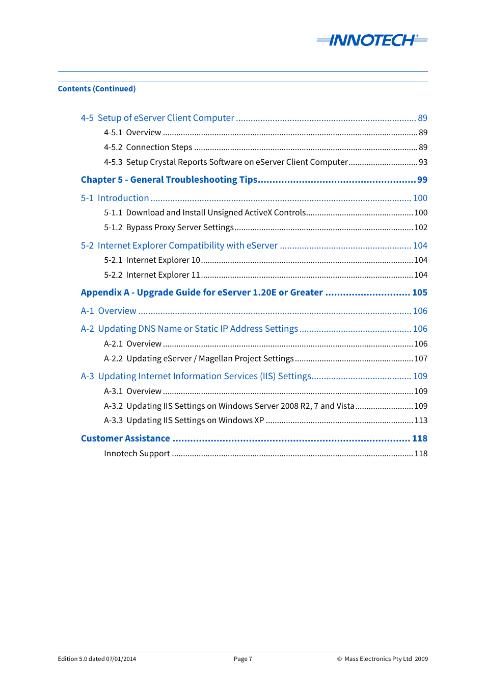 Innotech eServer User Manual | Page 7 / 118