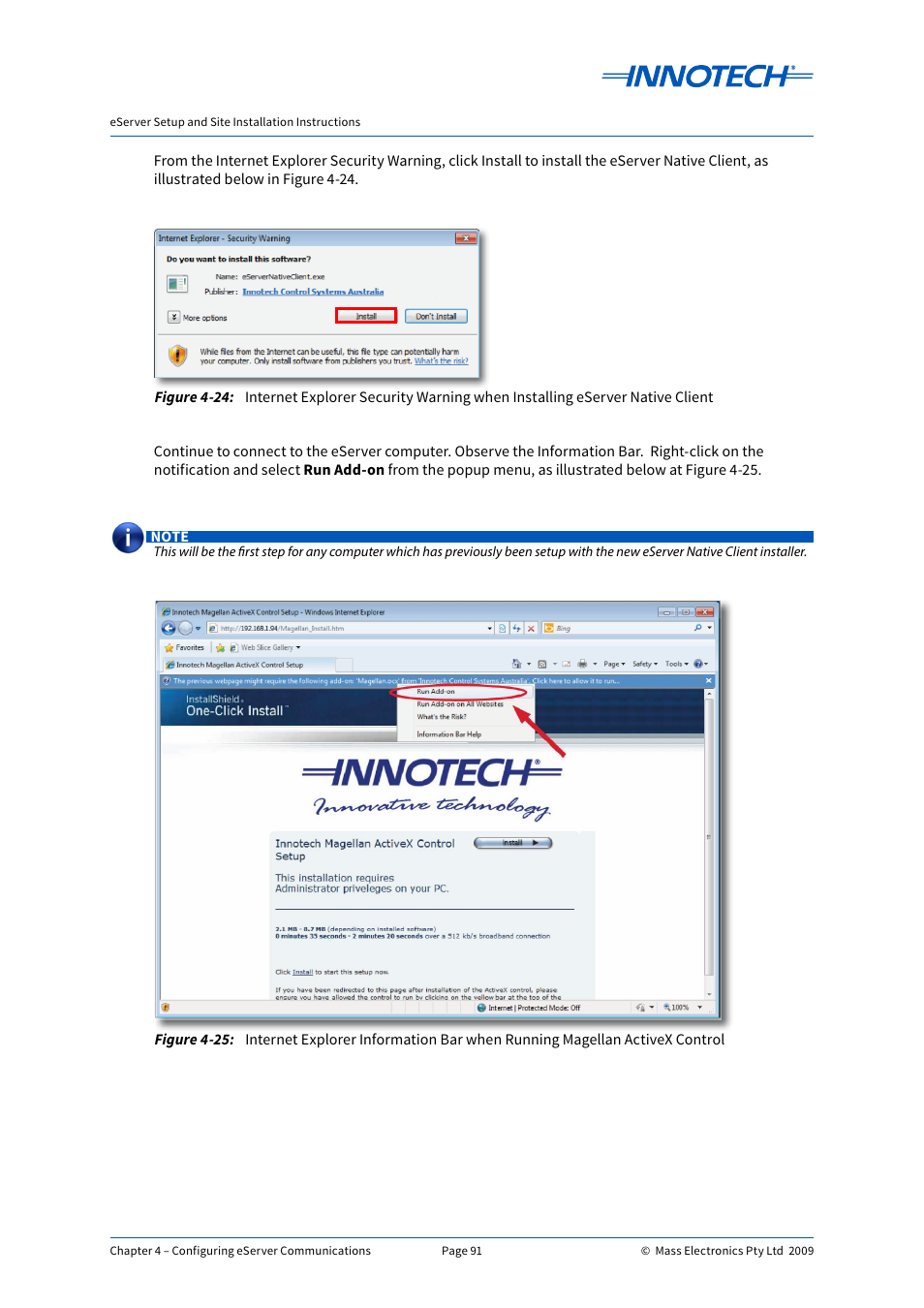 E 4-24, E 4-25 | Innotech eServer User Manual | Page 91 / 118