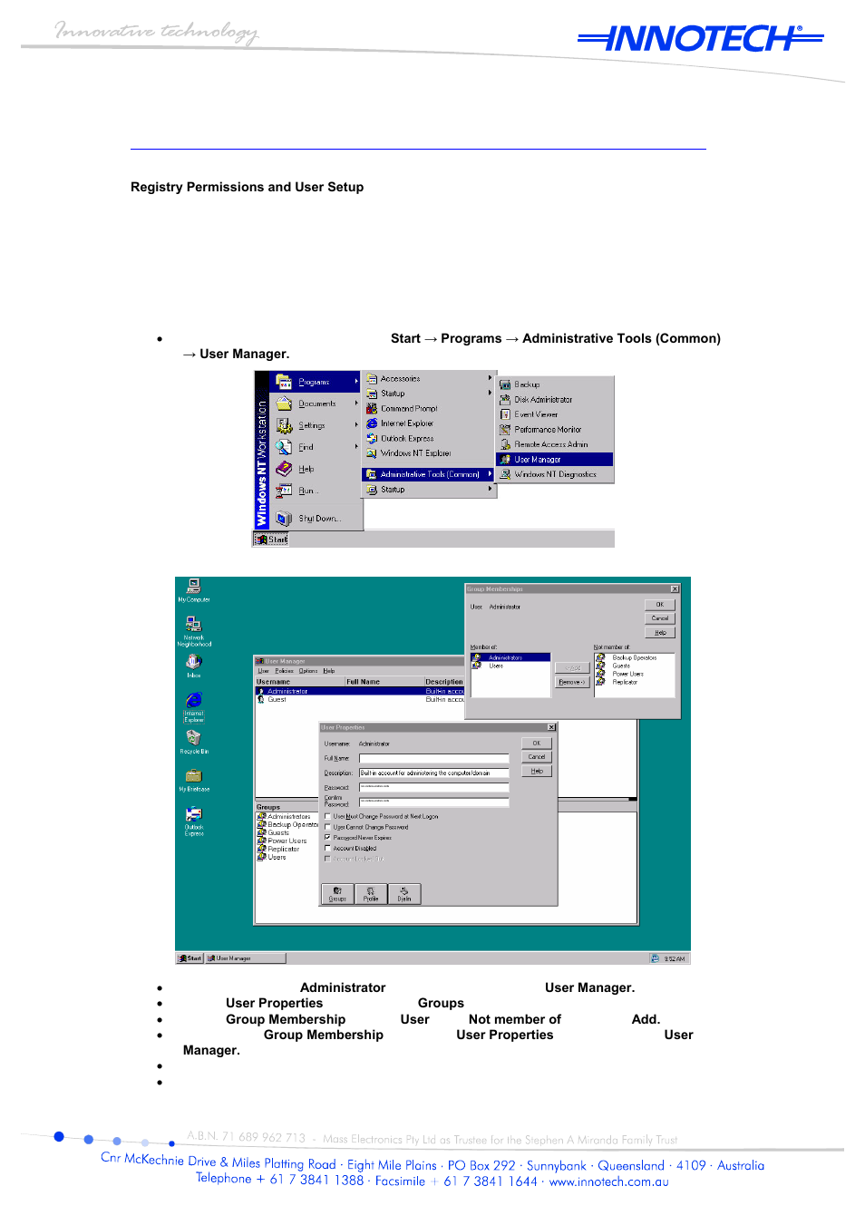 Innotech Software for Windows NT User Manual | Page 2 / 2
