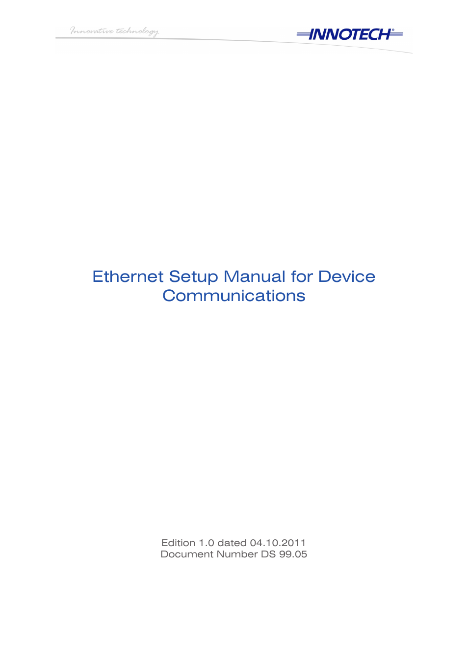 Ethernet setup manual for device communications | Innotech Device Communications User Manual | Page 3 / 42