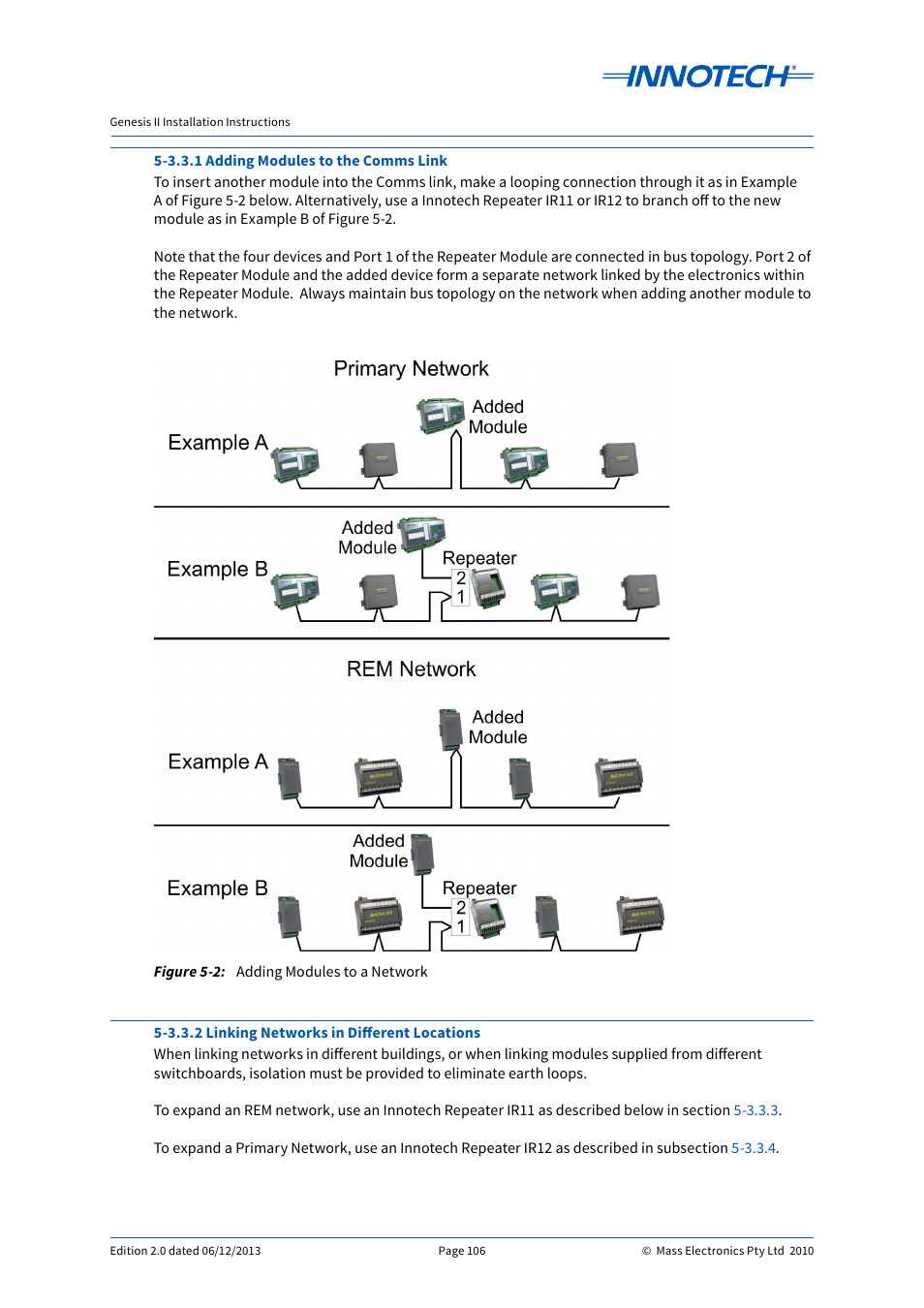 Adding modules to a network | Innotech Genesis II Digital Controller (v5) User Manual | Page 106 / 124