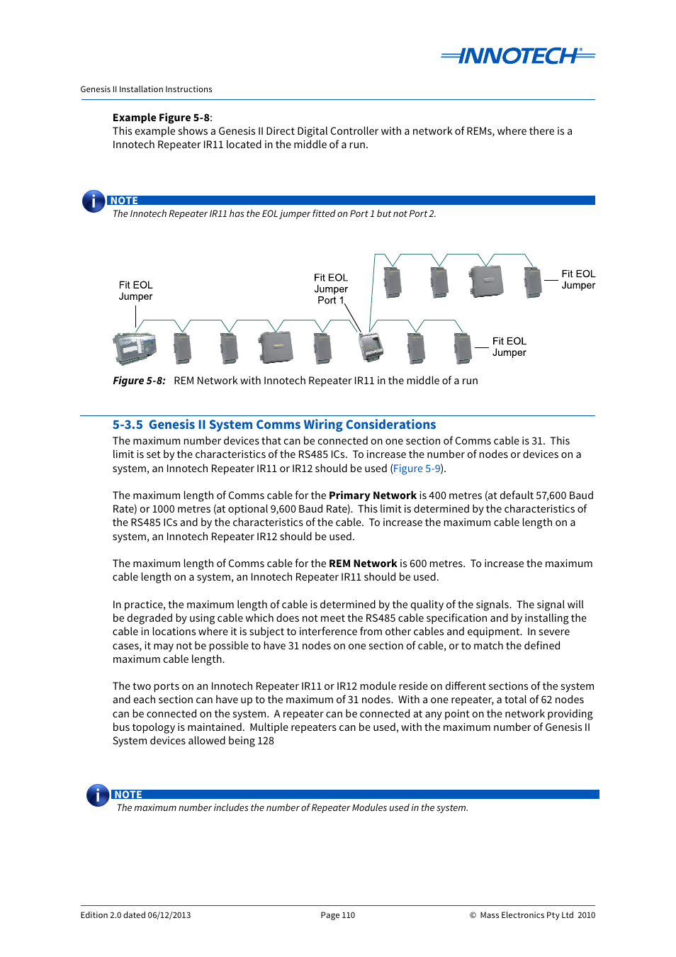 3.5 genesis ii system comms wiring considerations, Figure | Innotech Genesis II Digital Controller (v5) User Manual | Page 110 / 124