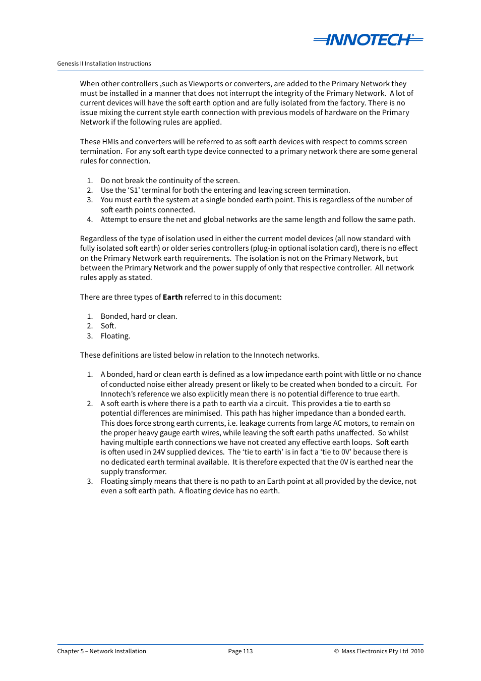 Innotech Genesis II Digital Controller (v5) User Manual | Page 113 / 124