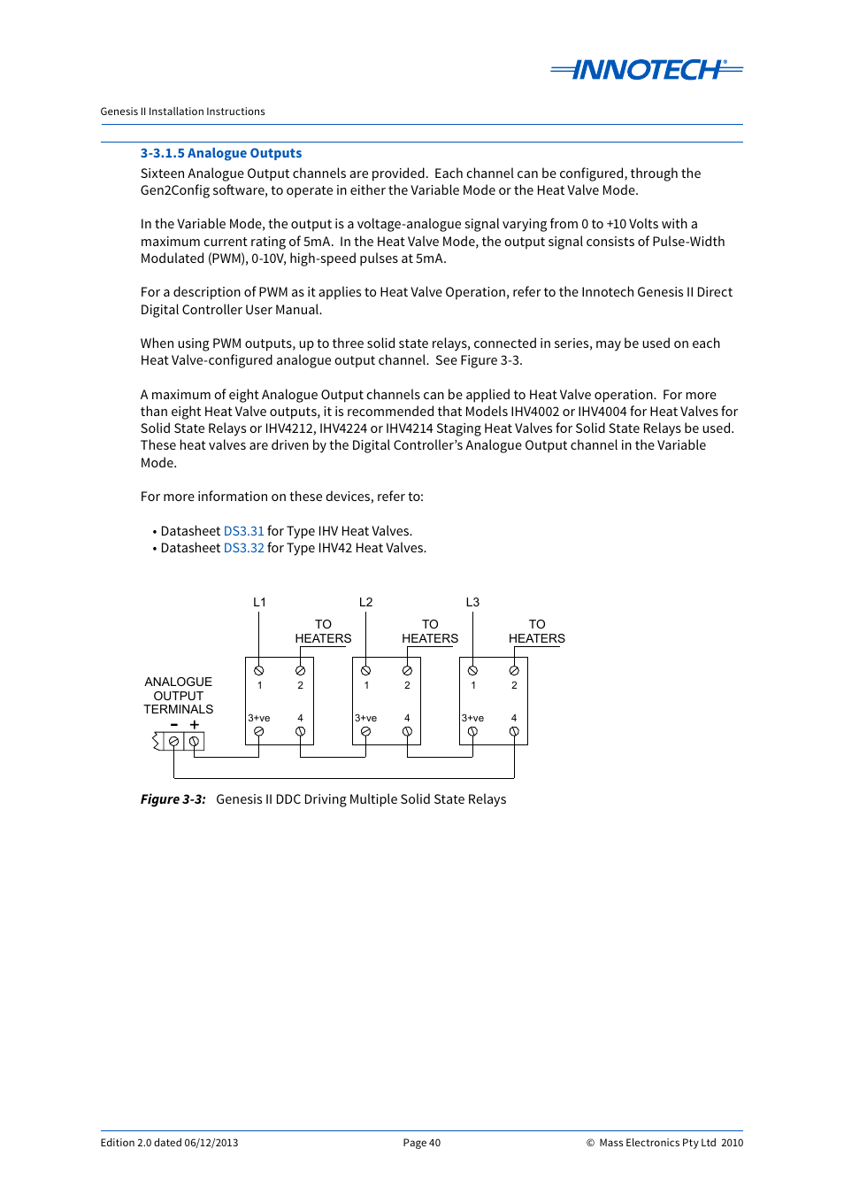 Genesis ii ddc driving multiple solid state relays | Innotech Genesis II Digital Controller (v5) User Manual | Page 40 / 124