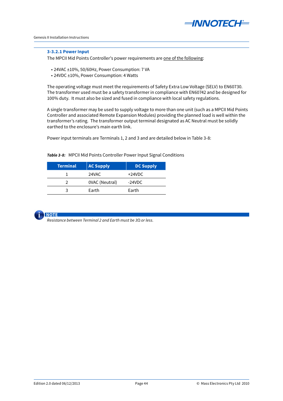 Innotech Genesis II Digital Controller (v5) User Manual | Page 44 / 124
