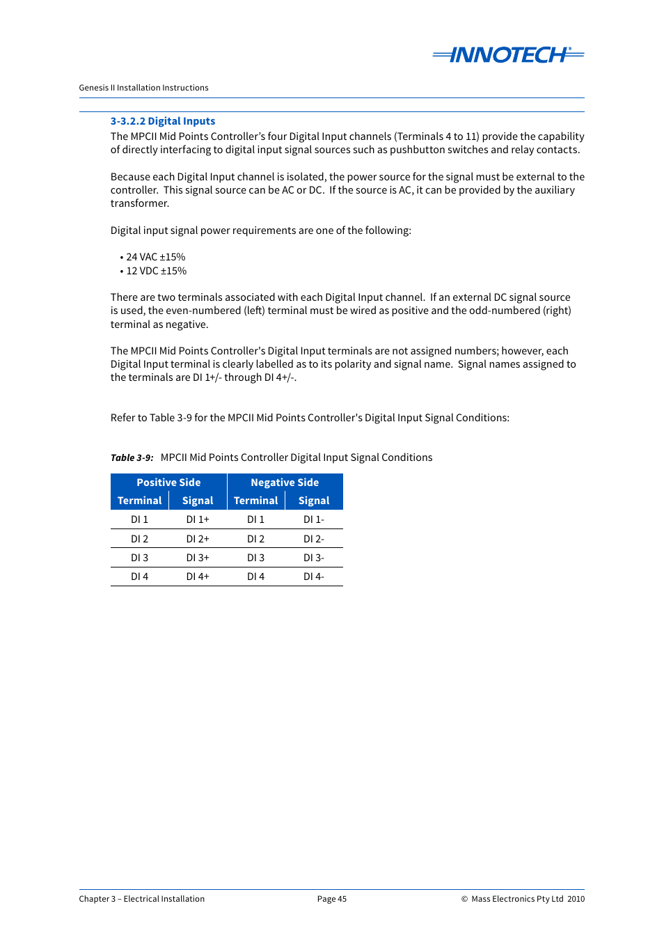 Innotech Genesis II Digital Controller (v5) User Manual | Page 45 / 124