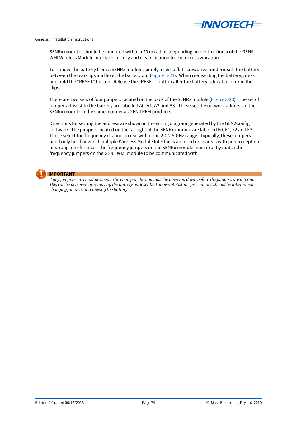 Innotech Genesis II Digital Controller (v5) User Manual | Page 74 / 124