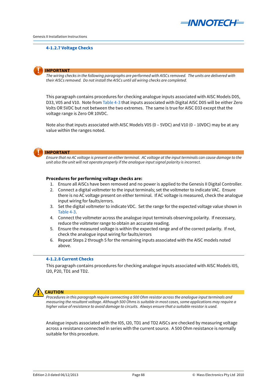 Innotech Genesis II Digital Controller (v5) User Manual | Page 88 / 124