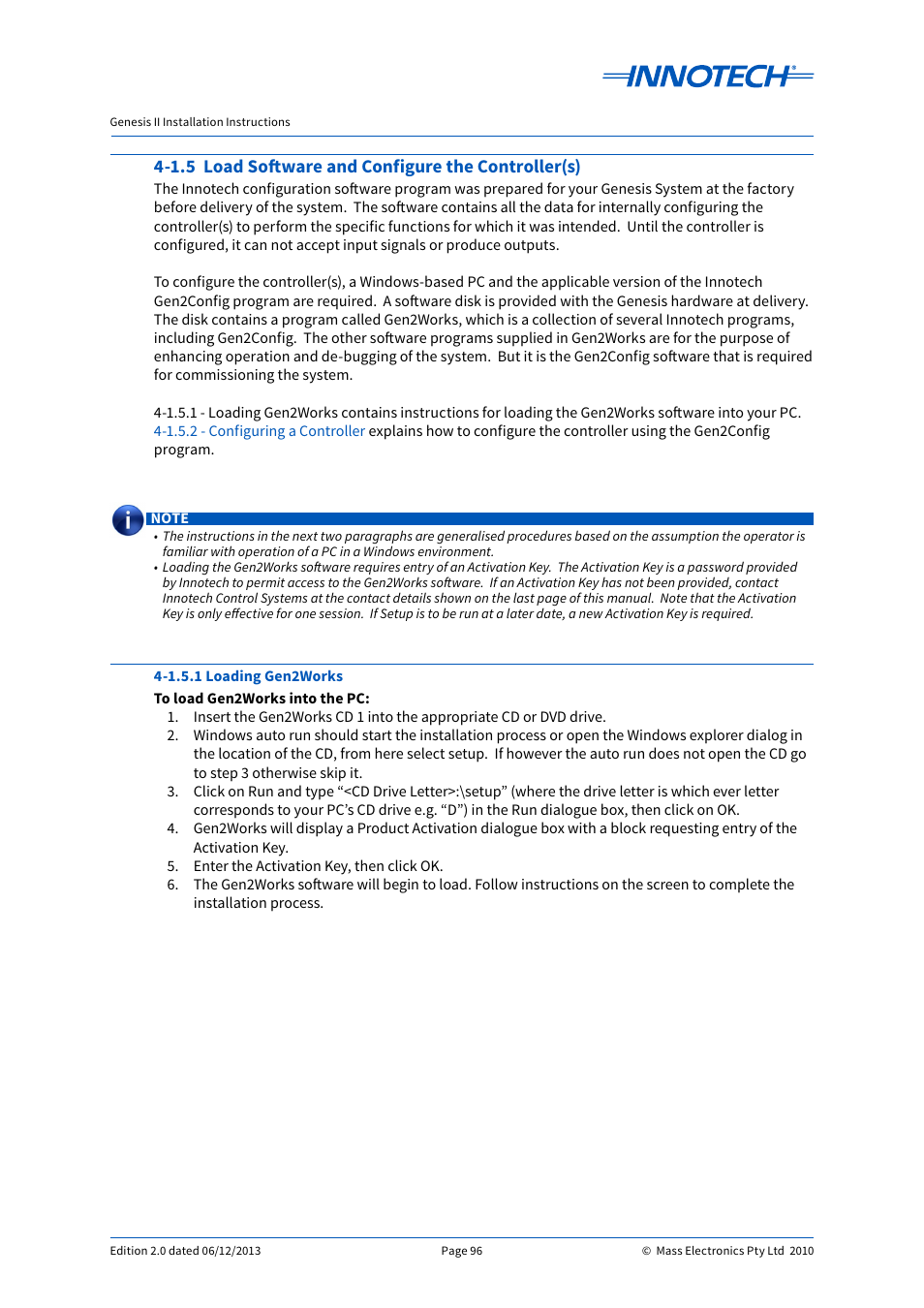 1.5 load software and configure the controller(s) | Innotech Genesis II Digital Controller (v5) User Manual | Page 96 / 124